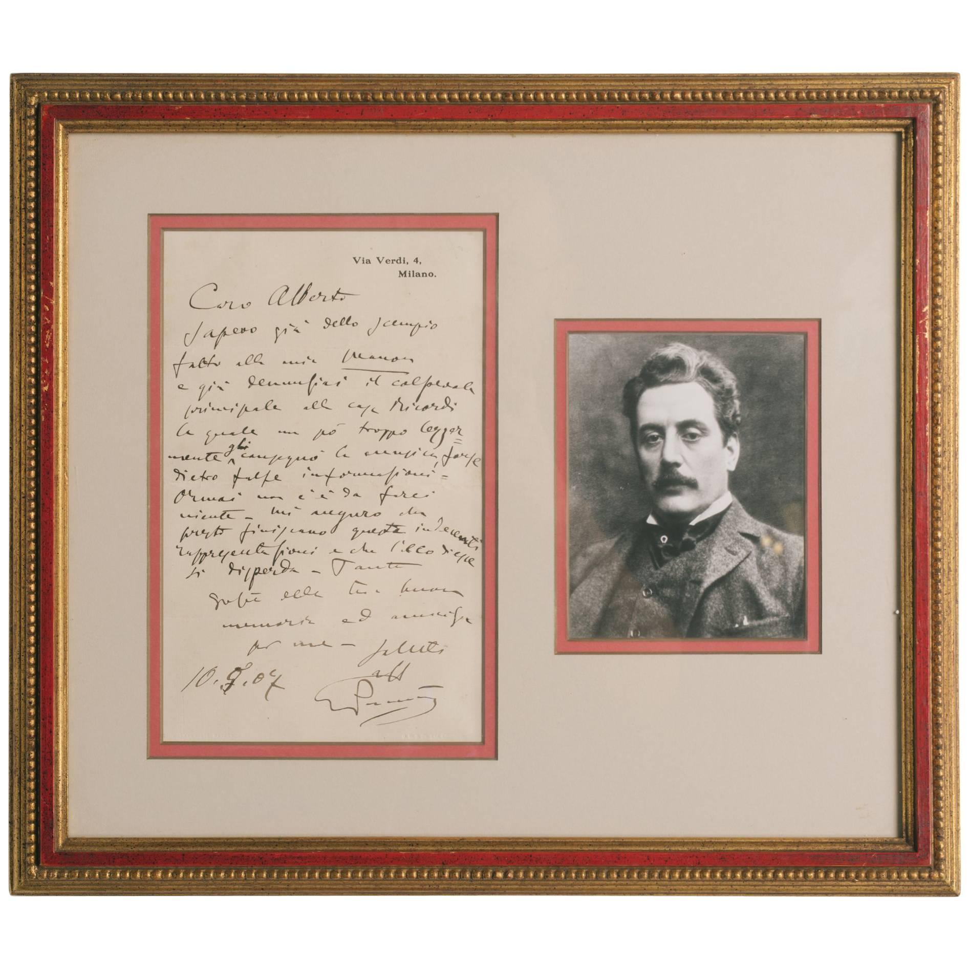 Giacomo Puccini Autographed Letter and Envelope