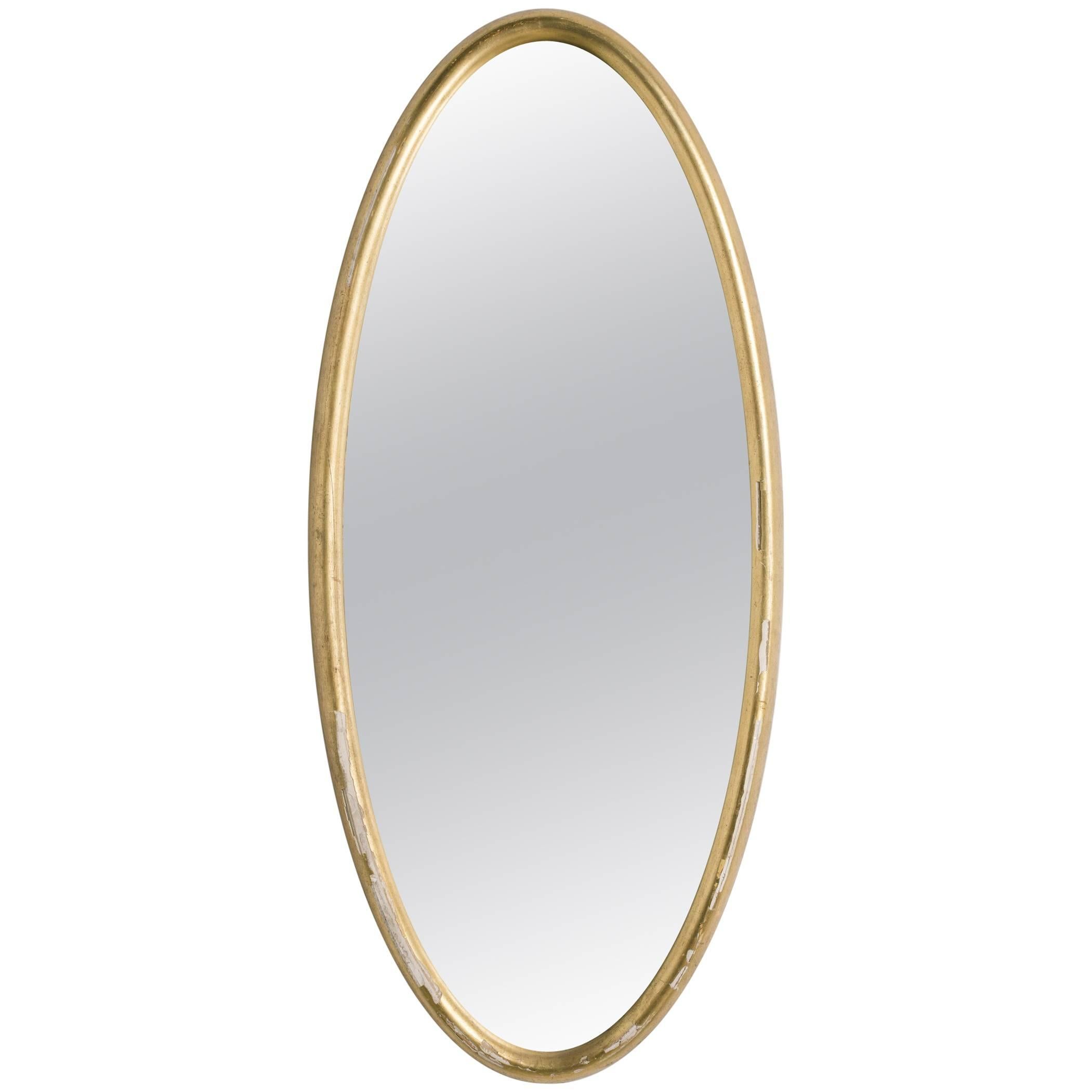 Oval Gilt Deep Framed Italian Mirror