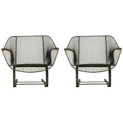 Pair of 1950s Sculptura Lounge Chairs by Woodard