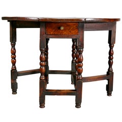 Antique William and Mary Fruitwood Gateleg Table