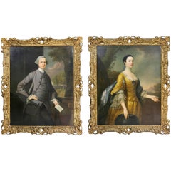 Pair of Portraits of Mr and Mrs Hillhouse by Thomas Hudson