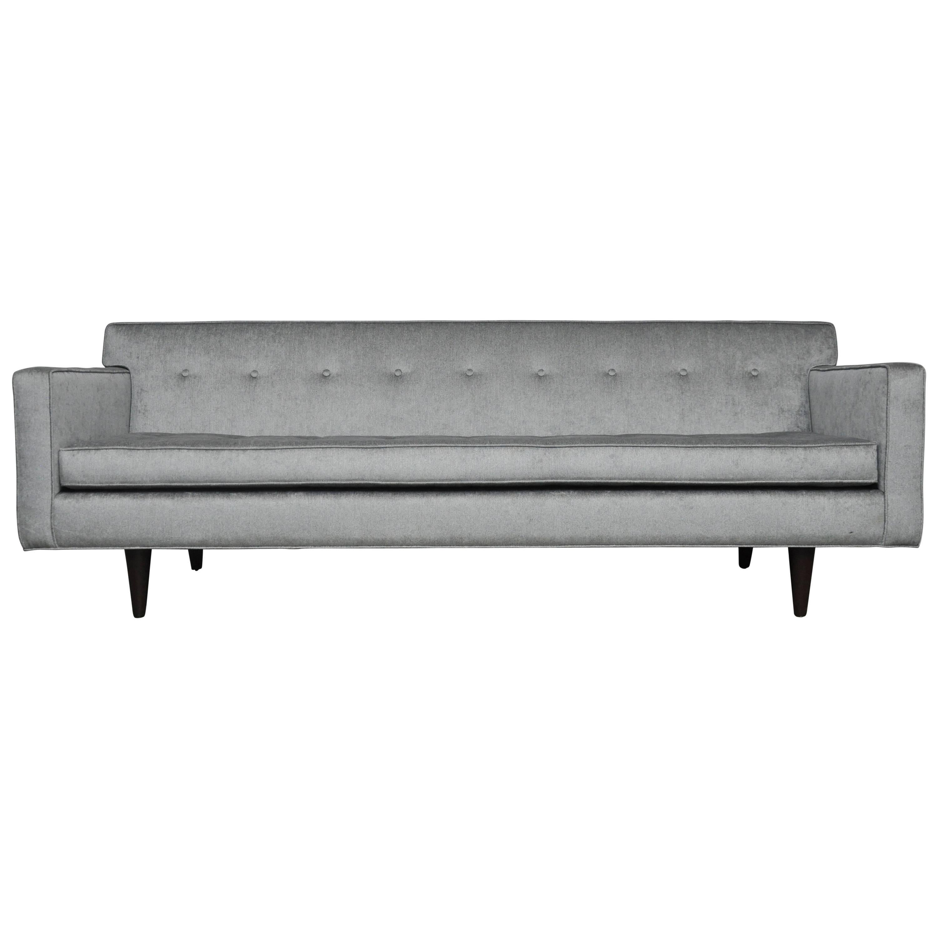 Dunbar Sofa by Edward Wormley in Gray Velvet