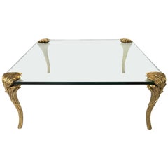 P.E Guerin Gilt Bronze and Glass Coffee Table