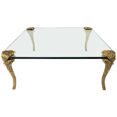P.E Guerin Gilt Bronze and Glass Coffee Table