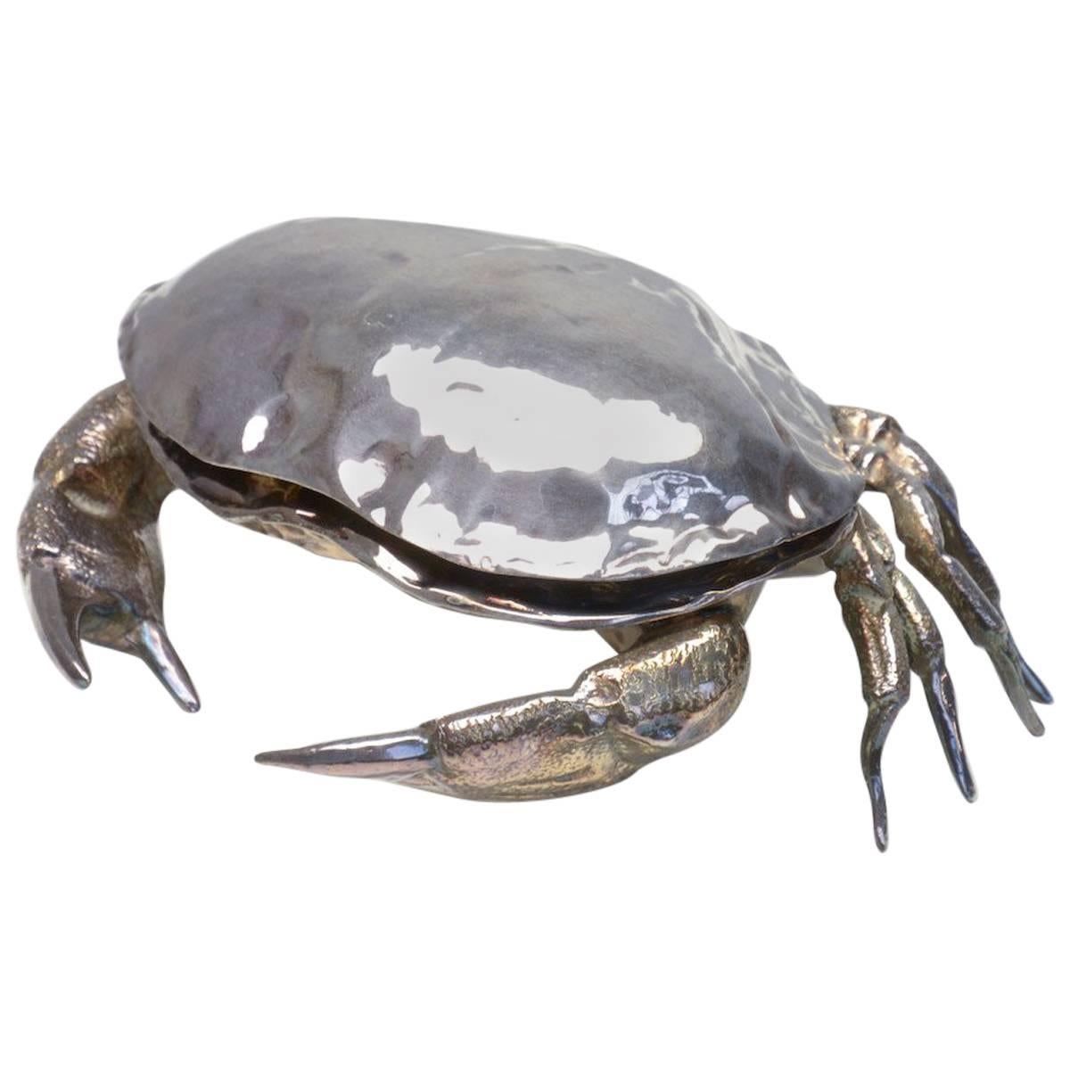 Large Silver Plated Crab Caviar Server