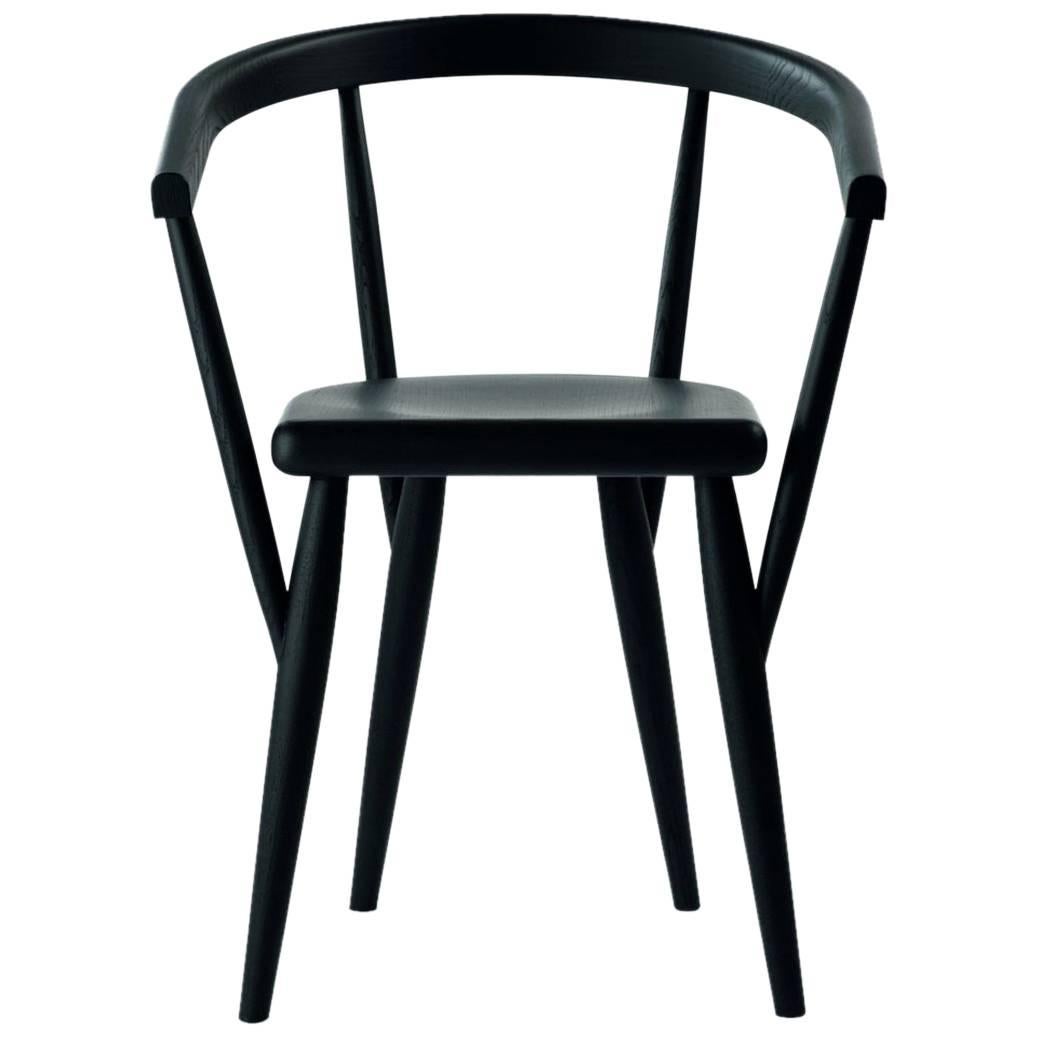 "Lina" Black Painted Ash Chair Designed by Patrizia Bertolini for Adele-C