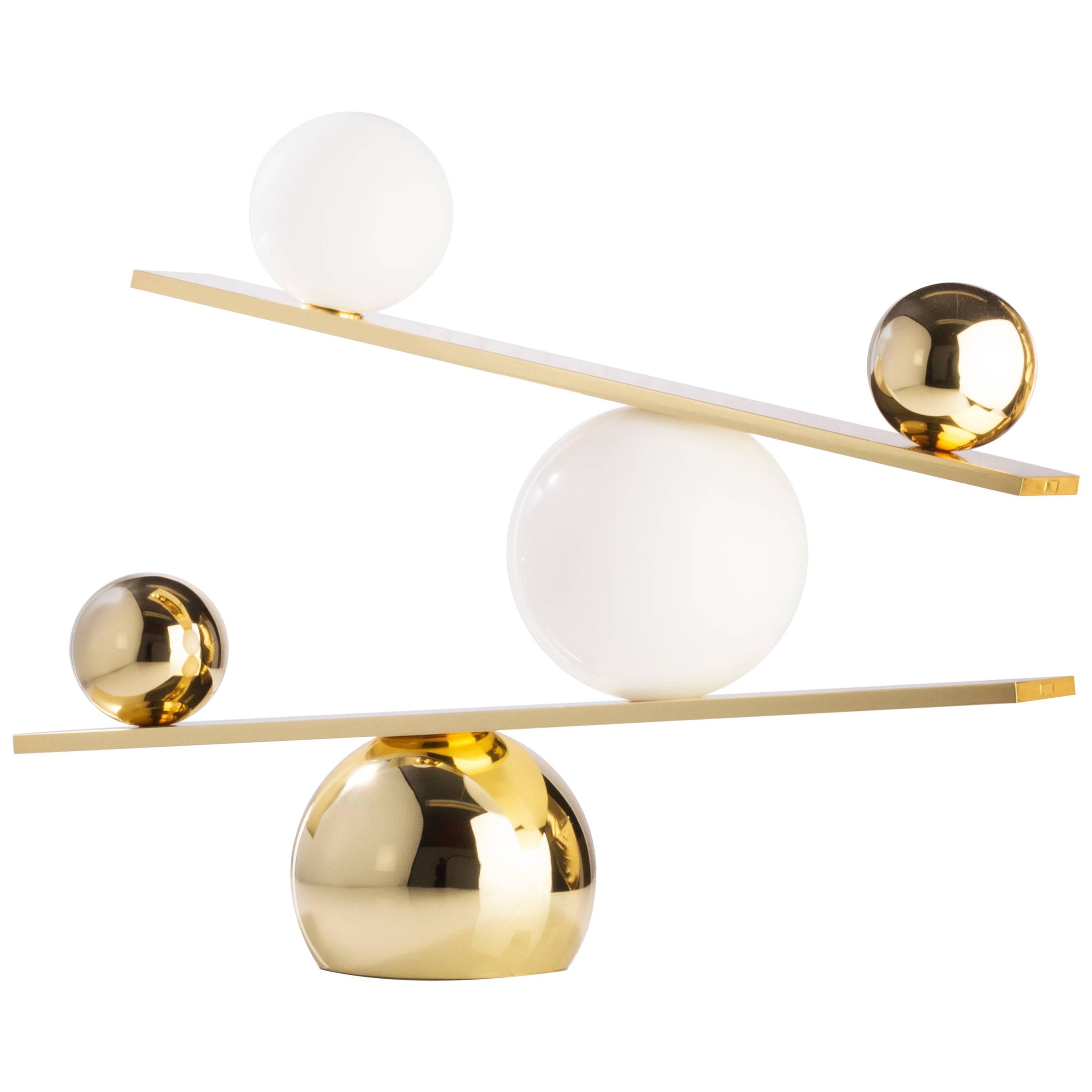 Balance Plated Brass Table Lamp by Victor Castanera for Oblure For Sale