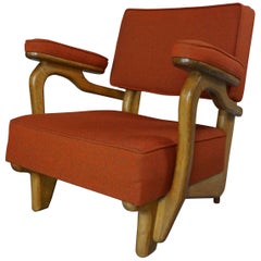 French Design of the 1950s Armchair by Guillerme et Chambron