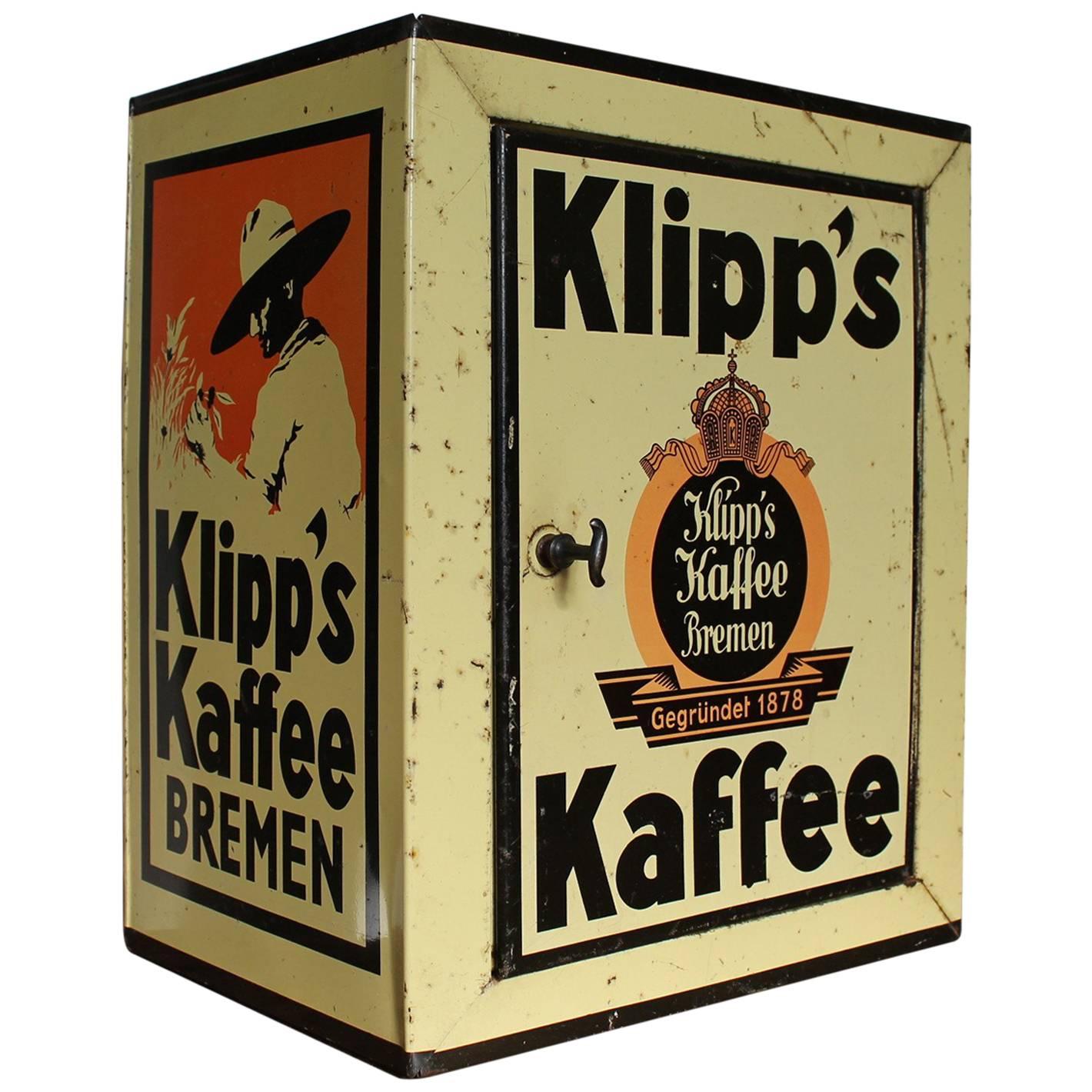 Tin Coffee Box with door for Klipp's Kaffee Bremen, Germany
