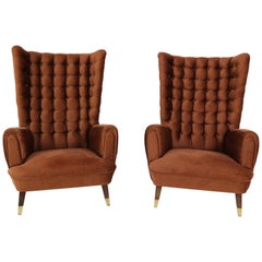 Set of Two Armchairs in the Manner of Paolo Buffa, 1950s