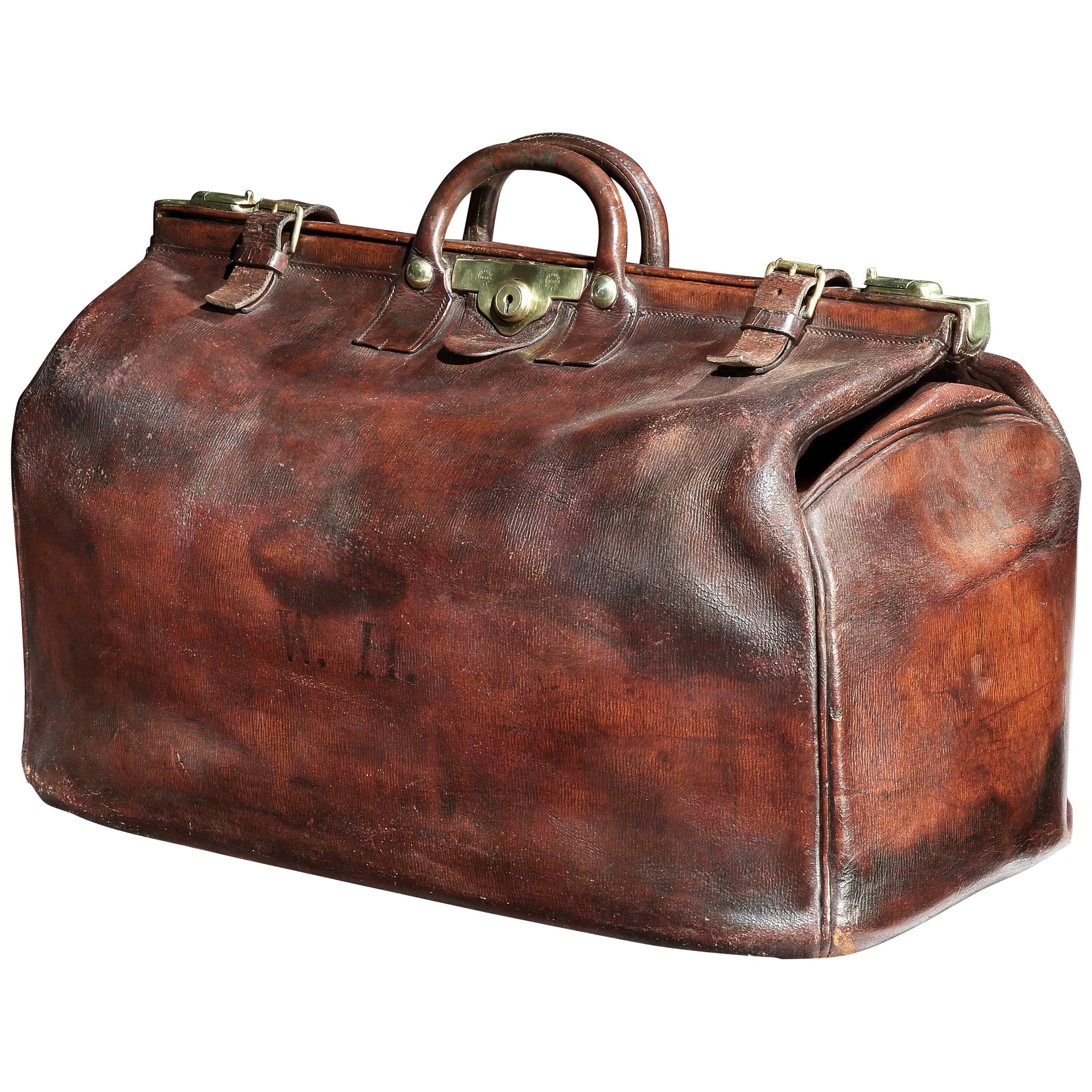Edwardian 'Gladstone' Bag in Long-Grain Leather at 1stDibs | gladstone ...