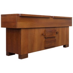 Giovanni Michelucci Mid-Century Modern Torbecchia Walnut Credenza Italy, 1960s