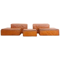 Modular Set of “Paione” Leather Sofa’s by Claudio Salocchi for Sormani