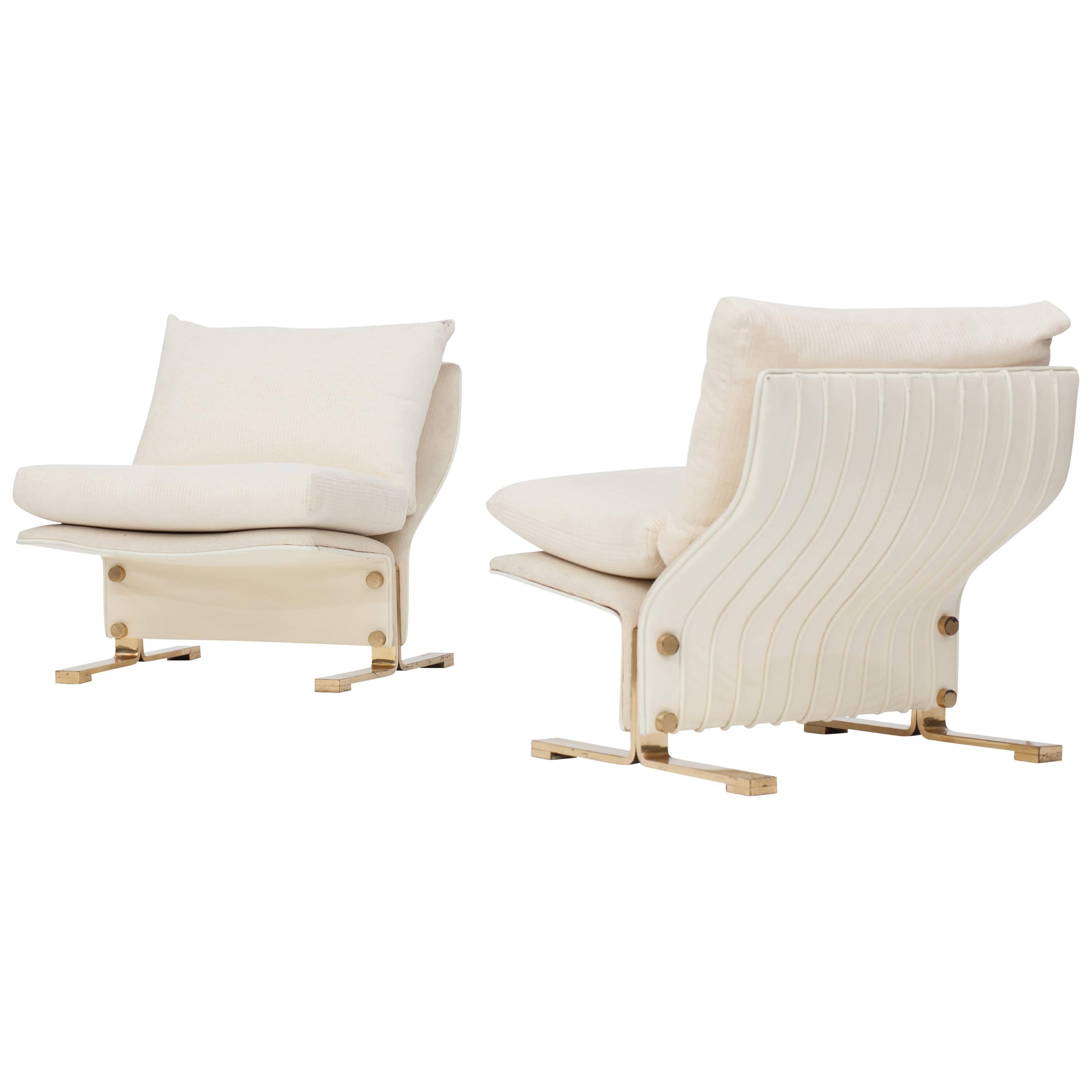 Marzio Cecchi Pair of Lounge chairs Italy, 1960s
