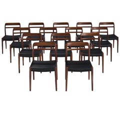 Large Set of 14 Norwegian Teak Dining Chairs by Alf Aarseth
