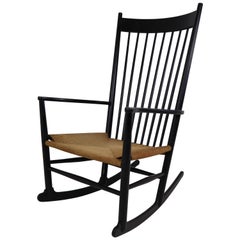 Black Rocking Chair J16 by Hans Wegner, Denmark, 1944