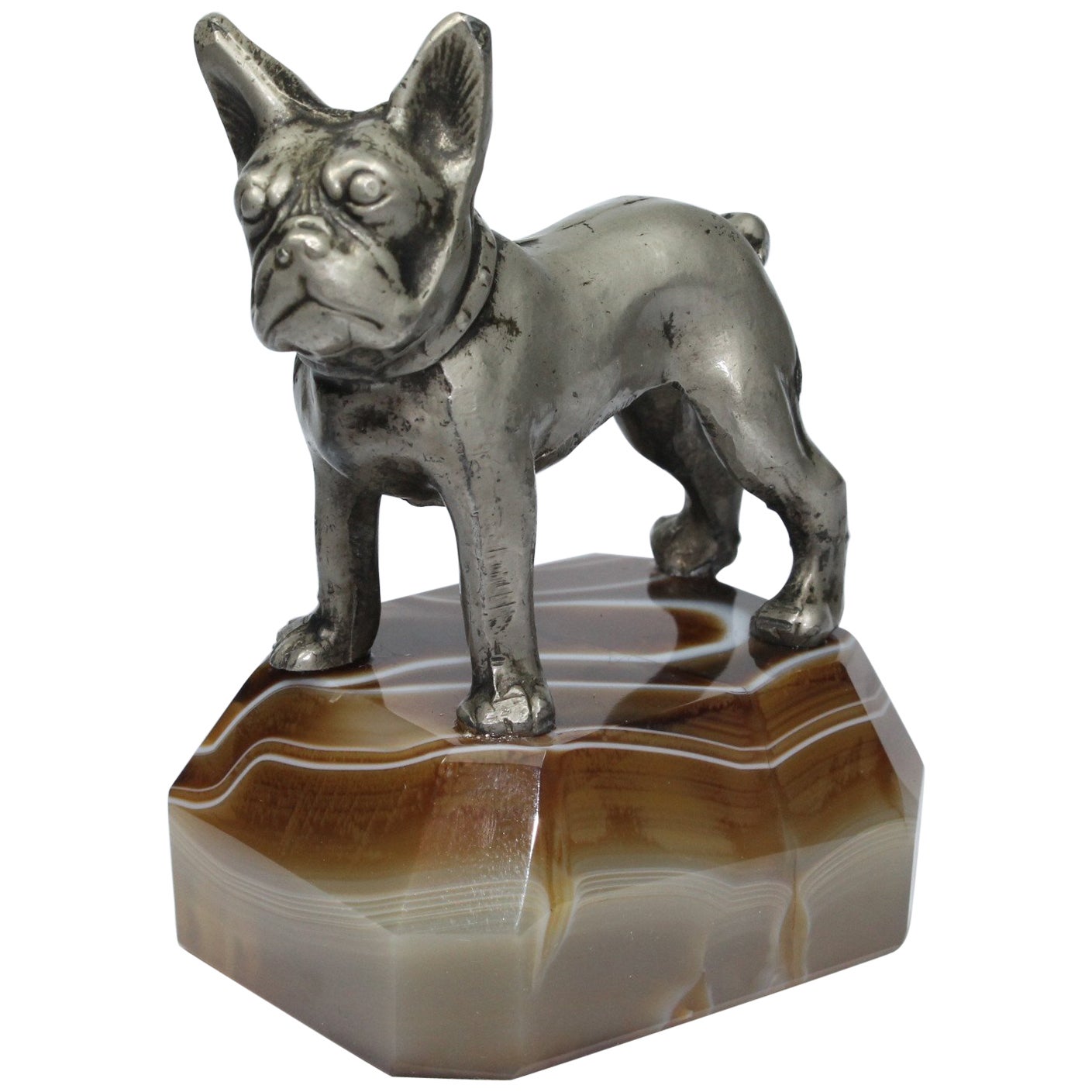 Art Deco Bulldog Dog Paperweight, Presse Papier on Marble Base at 1stDibs