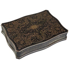 Napoleon III Wood and Brass Marquetry Games Box by Maison Tahan