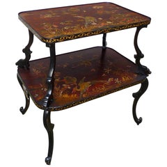 Antique French Napoleon III Period Two-Tier Lacquered Tea Table by L'Escalier de Cristal