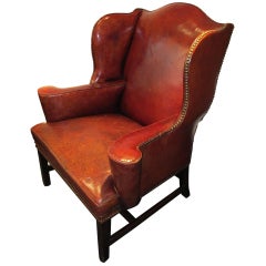 Georgian Leather Wing Chair