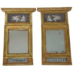 Antique Pair of Empire Mirrors by Carl Gustav Fyrvald, Signed, Sweden, circa 1800