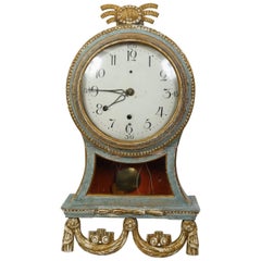 Antique Wall Hanged Empire Clock by Zachris Persson, Sweden, Early 19th Century