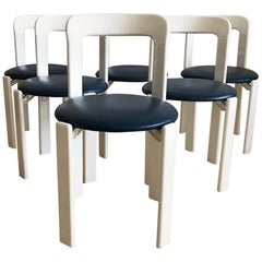 Set of Six 1970s Bruno Rey Stacking Chairs, Switzerland