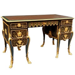 Antique Desk in Boulle Marquetry All Sides, circa 1800