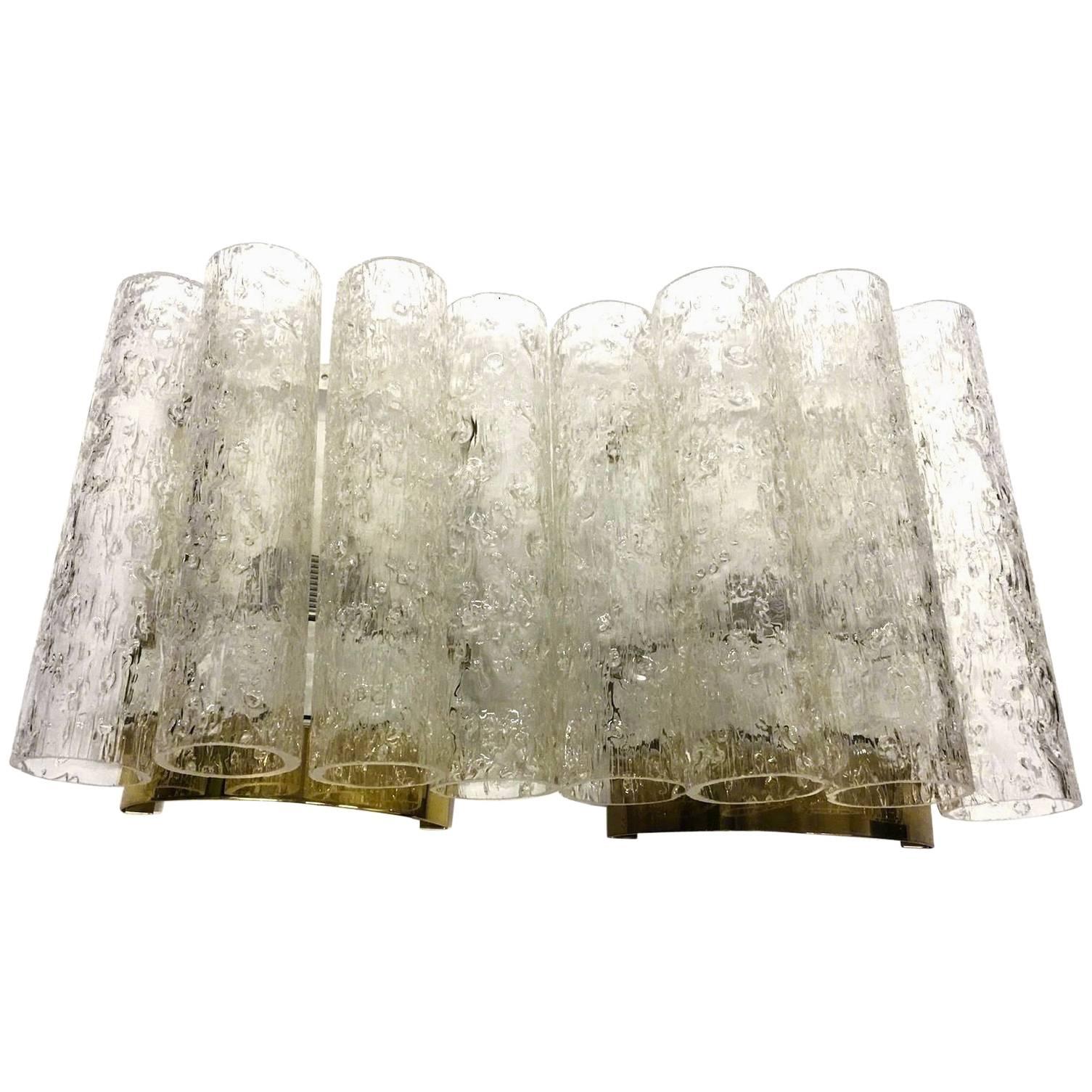 Doria Leuchten Glass Tube Pair of Sconces, 1960s For Sale