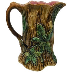 Majolica Trunk and Leaves Pitcher Onnaing, circa 1900