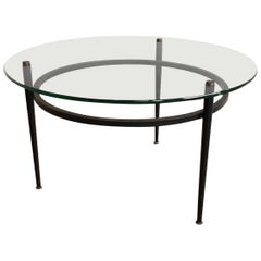 black and brass coffee Small Round Black Lacquered and Brass Coffee Table