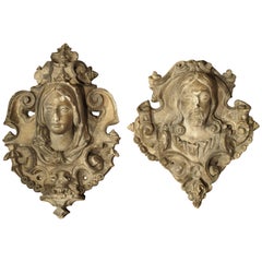 Antique French Reconstituted Stone Architectural Plaques, circa 1900