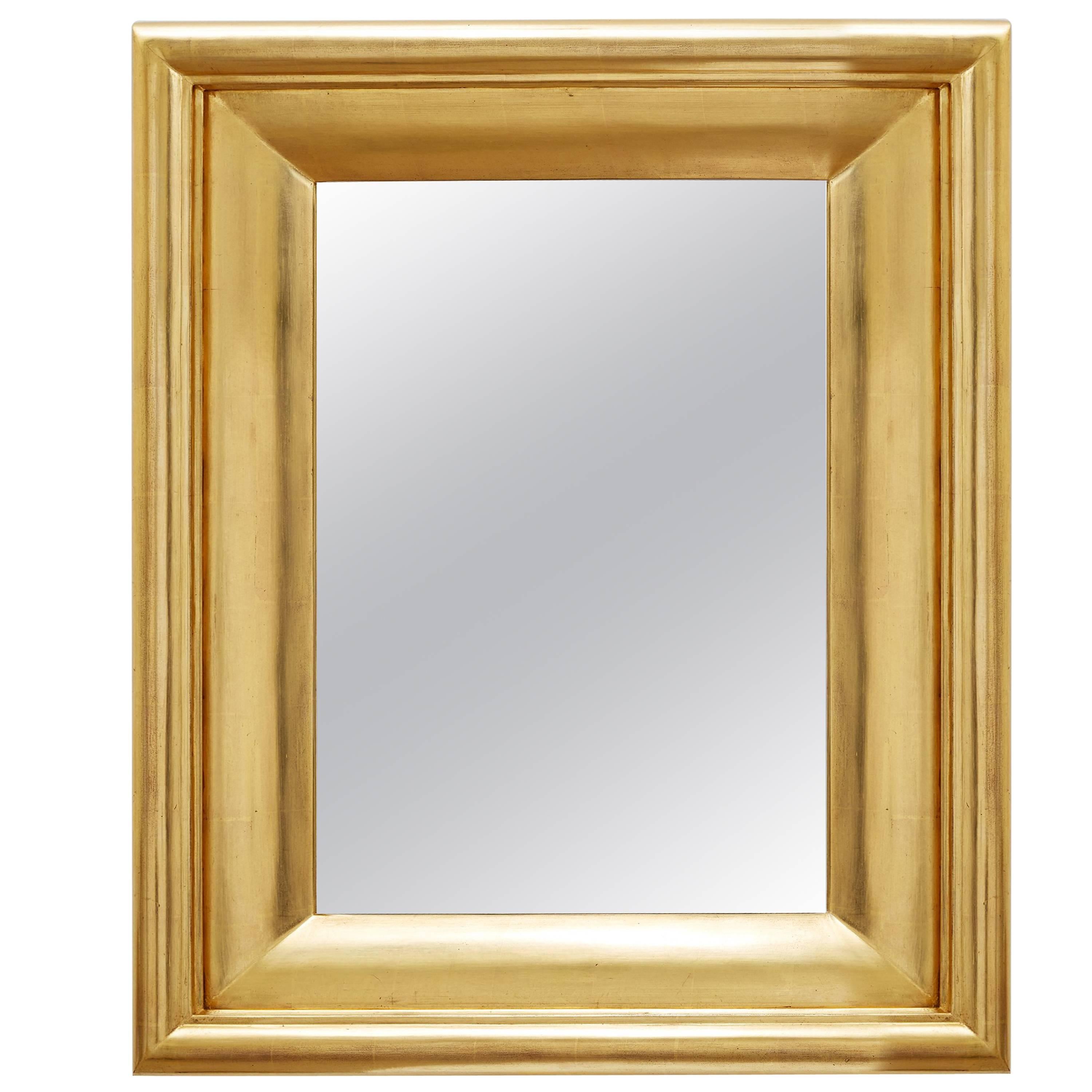 Degas No. 5 Modern Wall Mirror, Gilded in 23-Karat Yellow Gold, Bark Frameworks For Sale