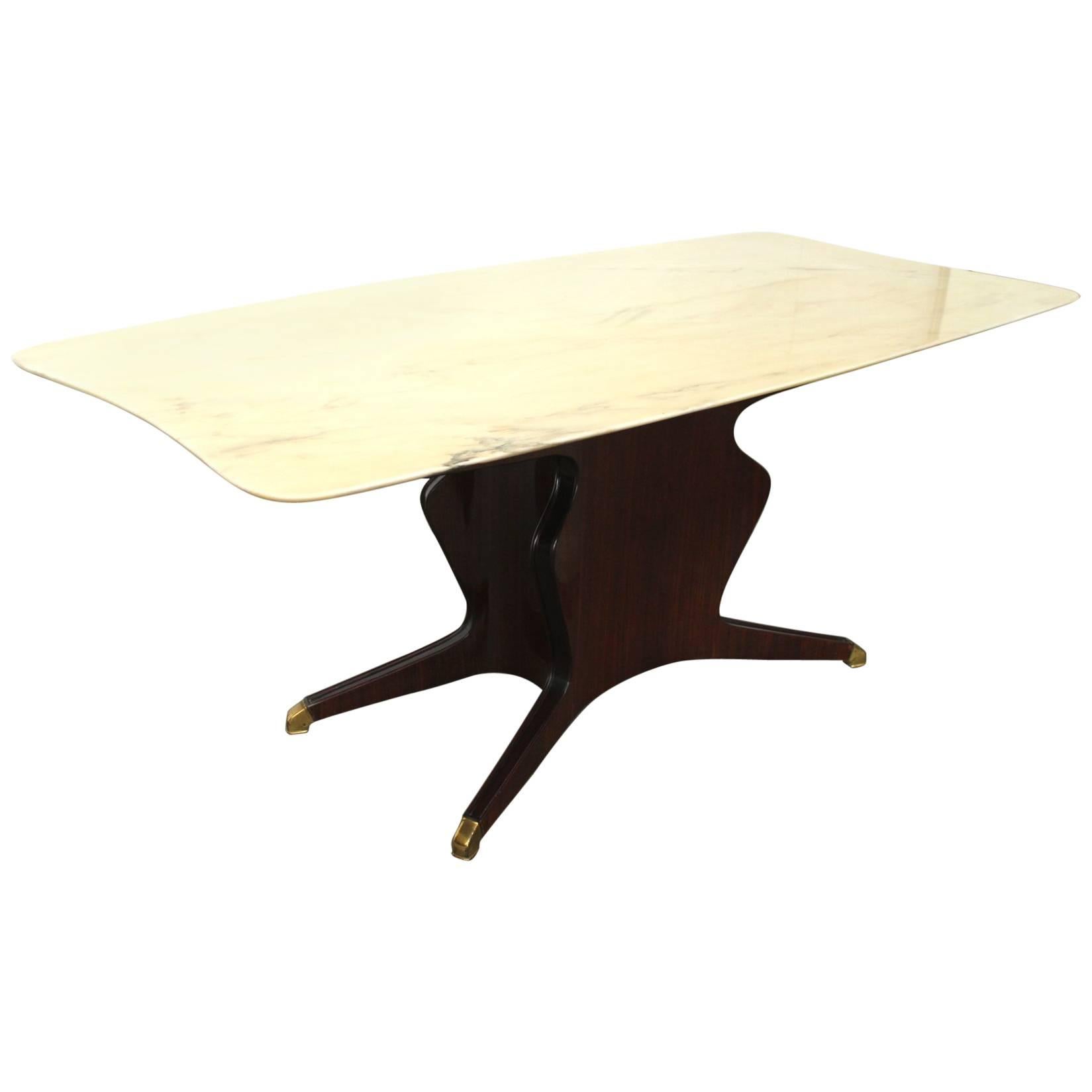 Osvaldo Borsani Style Onyx Dining Table Suitable for Eight Chairs For Sale