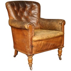 Antique 19th Century Country House Leather Armchair