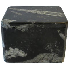 Black and White English Marble Stone Jewelry Box