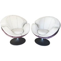 Retro Swivel pair of Chairs Scandinavian design 1960, Unique design