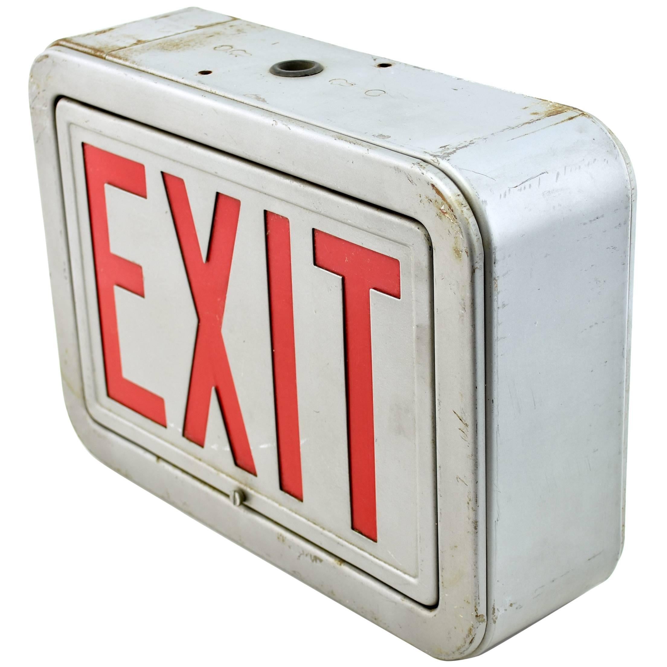metal exit sign