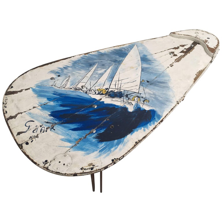 Unique Dutch Historical Sailing Boat Oak 'Keel' Coffee Table with