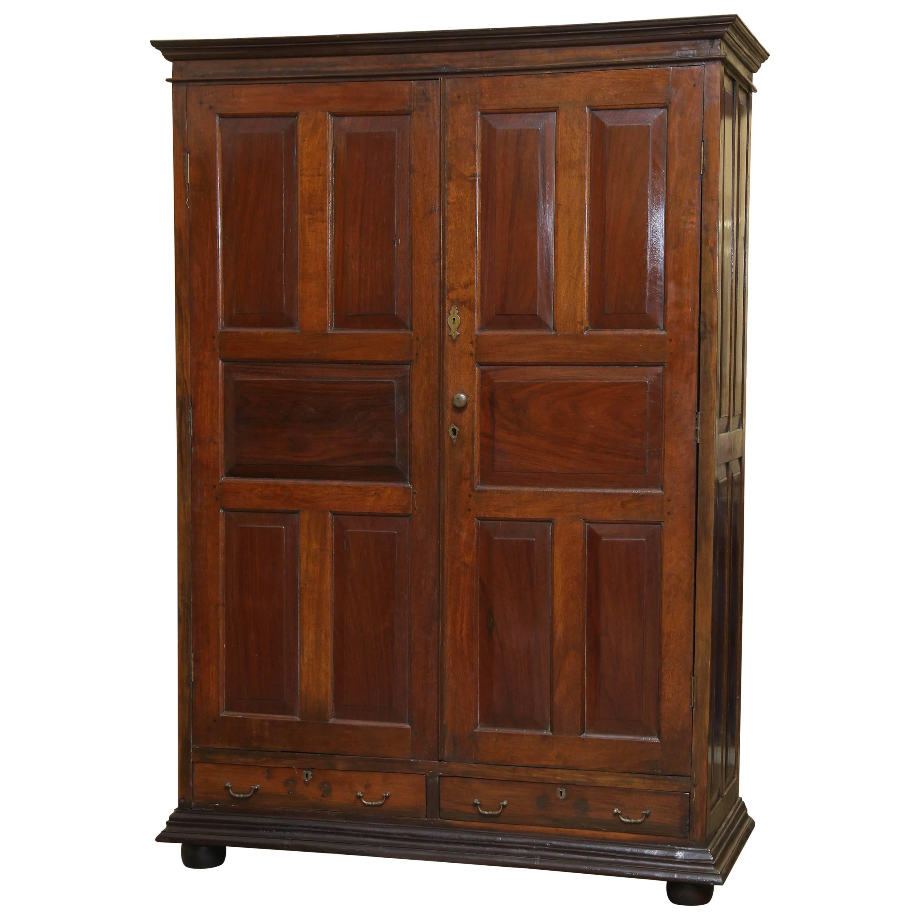 Early 19th Century Mahogany Armoire from British Colonial Mansion For Sale