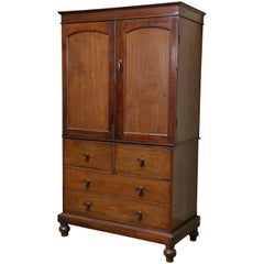 Antique First Quarter of the 19th Century Mahogany Linen Chest with Pull through Drawers