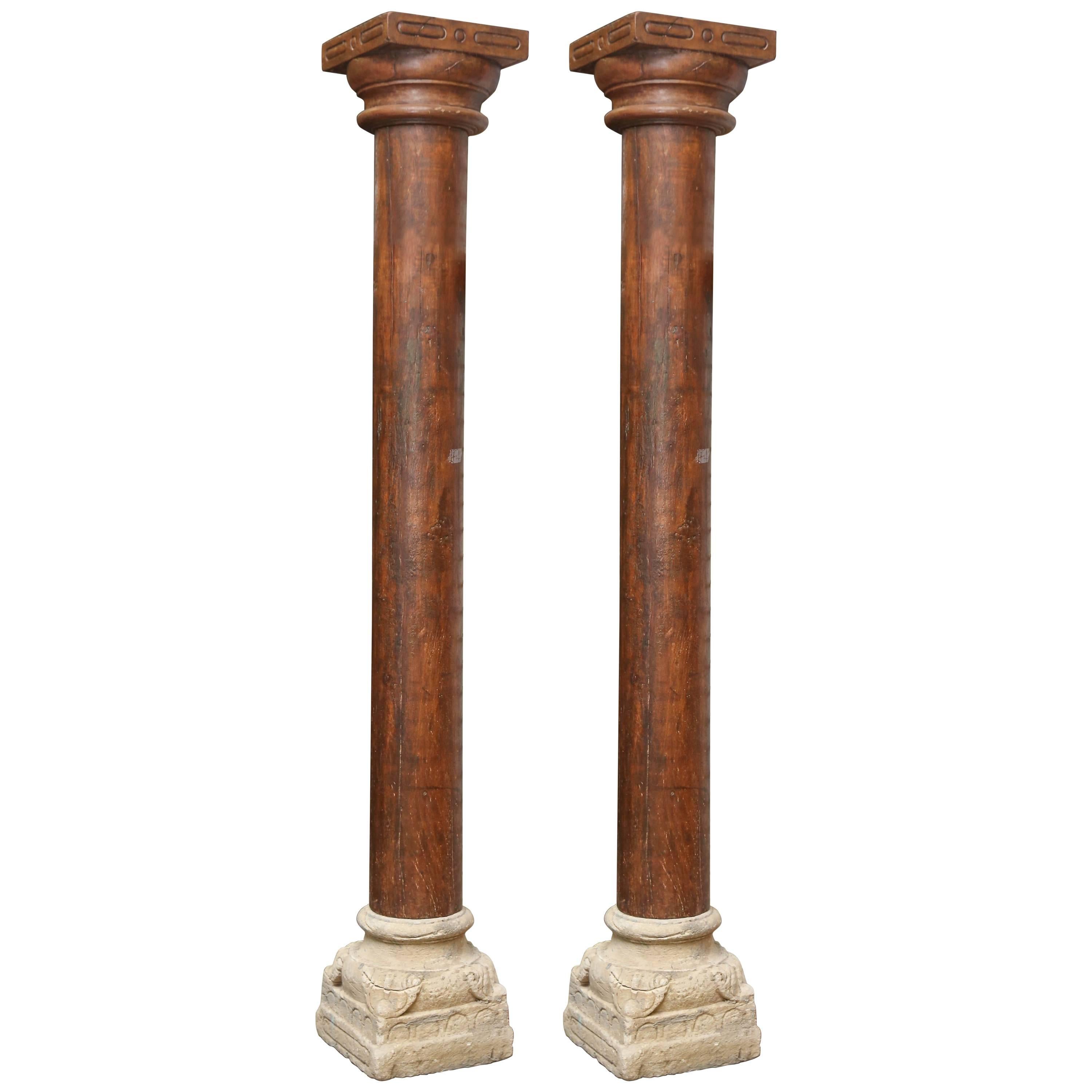 First Quarter of 19th Century Load Bearing Columns from Colonial Mansion For Sale