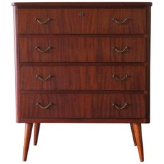 Small Mid Century Scandinavian Chest in Warm-Colored Teak, 1960s