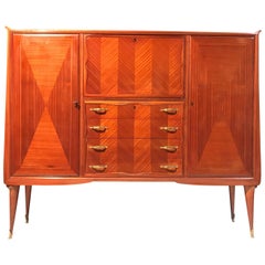 Elegant Italian Midcentury Bar Cabinet in the Style of Paolo Buffa, 1950s