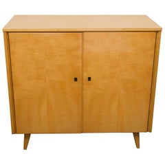 Midcentury Blonde Mahogany and Tiger Maple Cabinet