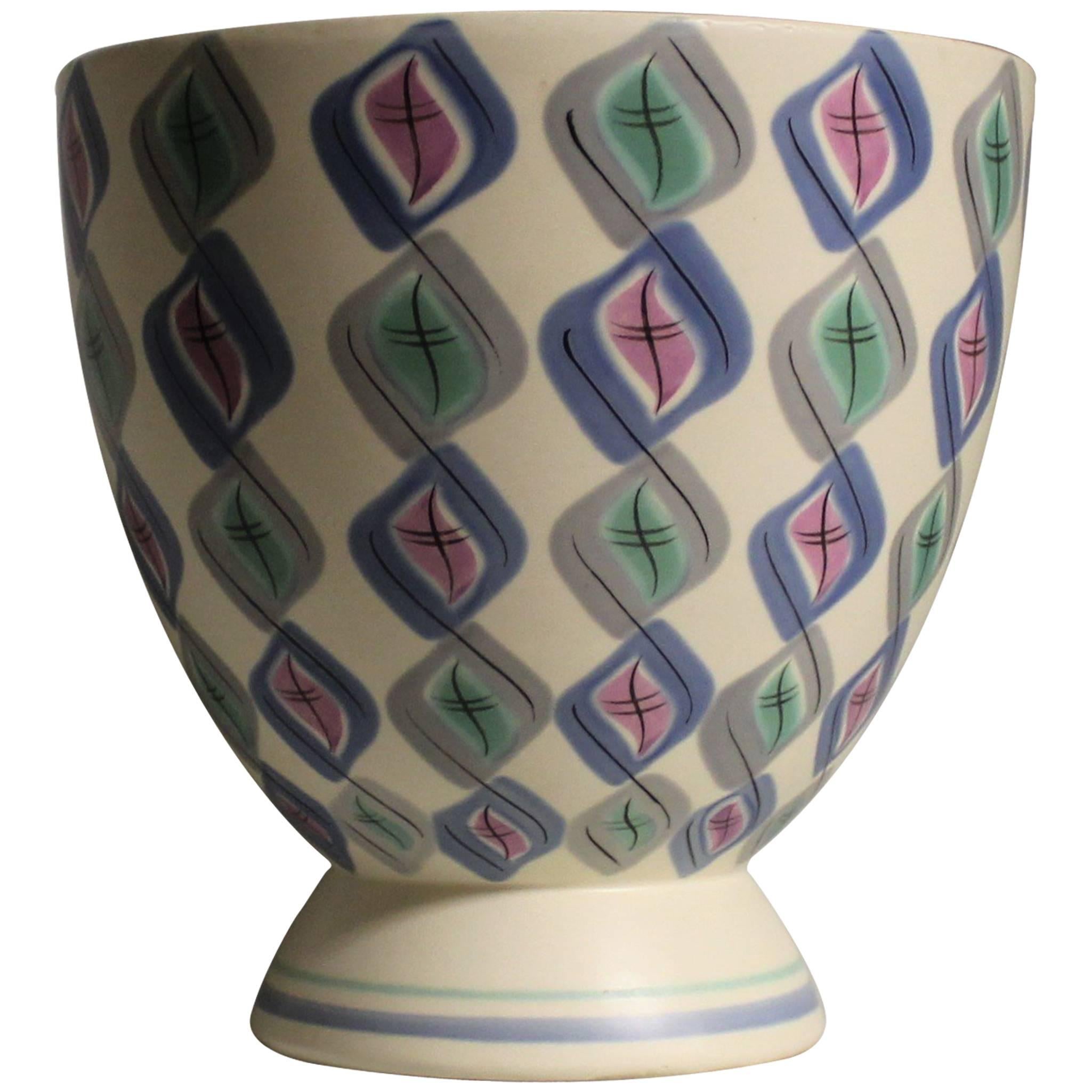 Ruth Pavely Mid-Century Modern Free-Form Poole Pottery Vase in Harlequin Pattern