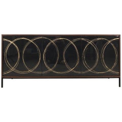 Gold Loop Sideboard, Art Door Cabinet, Custom Art Door Credenza