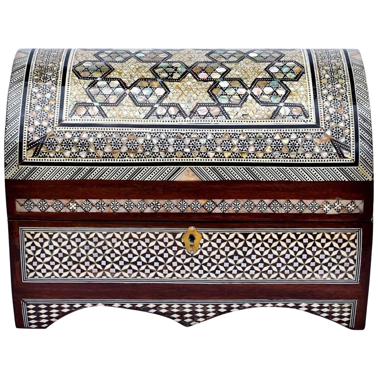 Mother-of-pearl Inlaid Dome Jewelry Box