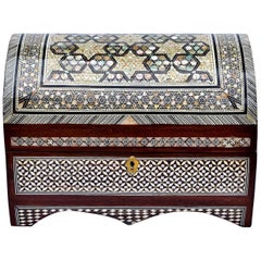 Mother-of-pearl Inlaid Dome Jewelry Box