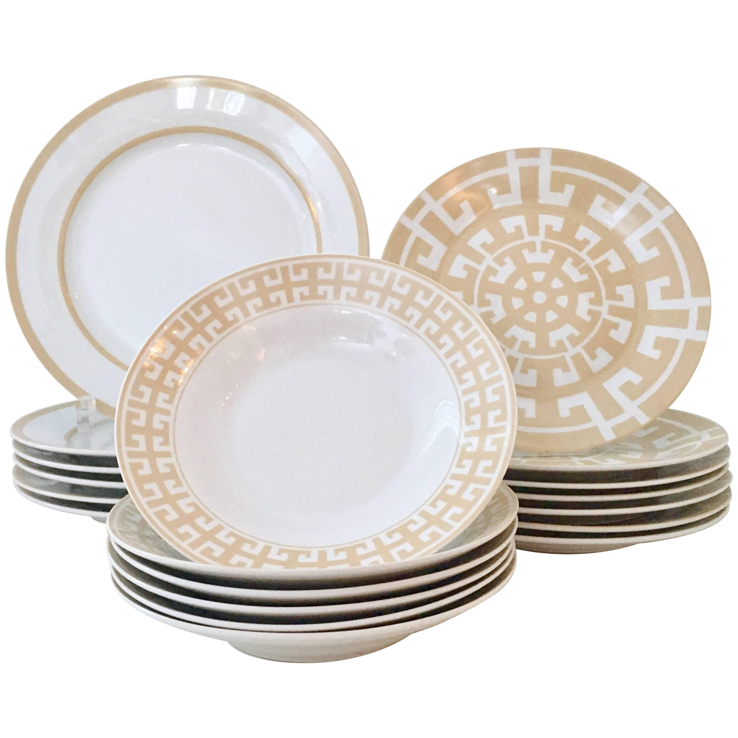 21st Century Modern Hermes Style Geometric Dinnerware By, Colin Cowie S/21 For Sale
